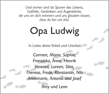 Traueranzeige von Ludwig Blum 