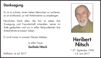 Traueranzeige von Heribert Nitsch 