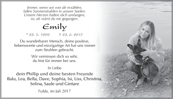 Emily Fromm Ochsenknecht Todesursache