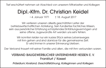 Traueranzeige von Christian Keidel 