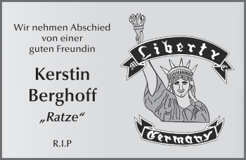 Traueranzeige von Kerstin Berghoff 