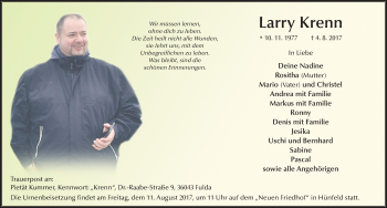 Traueranzeige von Larry Krenn 