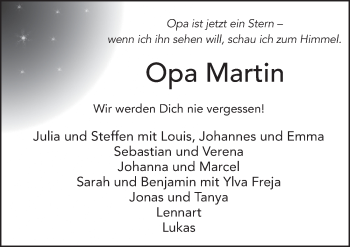 Traueranzeige von Martin Müller 