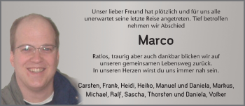 Traueranzeige von Marco Lengsfeld 