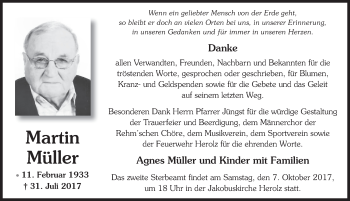 Traueranzeige von Martin Müller 