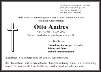 Traueranzeige von Otto Andres 