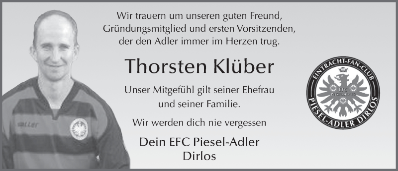  Traueranzeige für Thorsten Klüber vom 06.09.2017 aus 