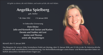 Traueranzeige von Angelika Spielberg 
