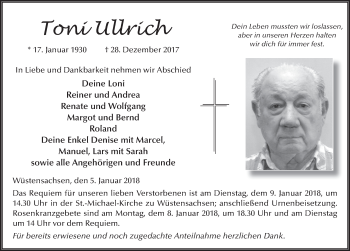 Traueranzeige von Anton Ullrich 