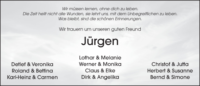  Traueranzeige für Jürgen Walter vom 24.01.2018 aus 