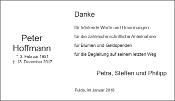 Traueranzeige von Peter Hoffmann 