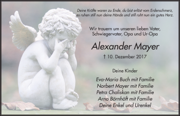 Traueranzeige von Alexander Mayer 