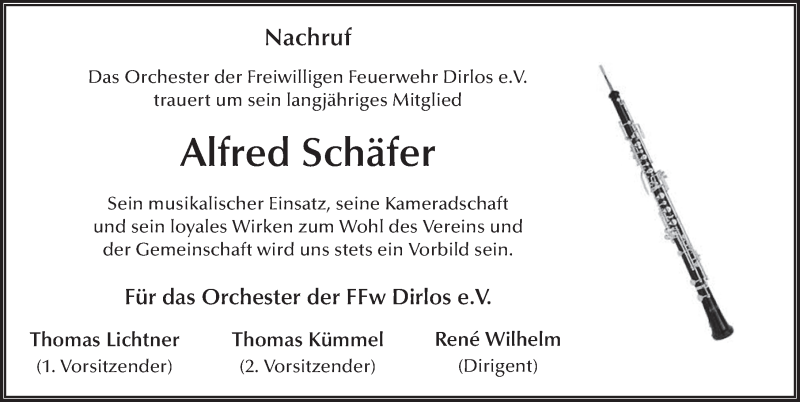  Traueranzeige für Alfred Schäfer vom 20.02.2018 aus 