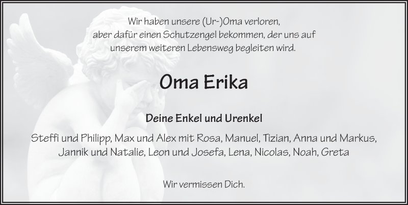  Traueranzeige für Erika Grösch vom 14.03.2018 aus 