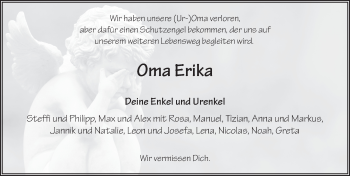 Traueranzeige von Erika Grösch 