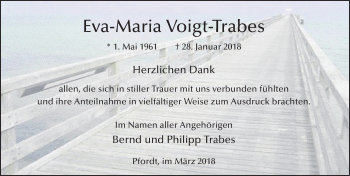 Traueranzeige von Eva-Maria Voigt-Trabes 