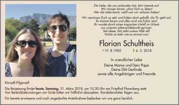 Traueranzeige von Florian Schultheis 