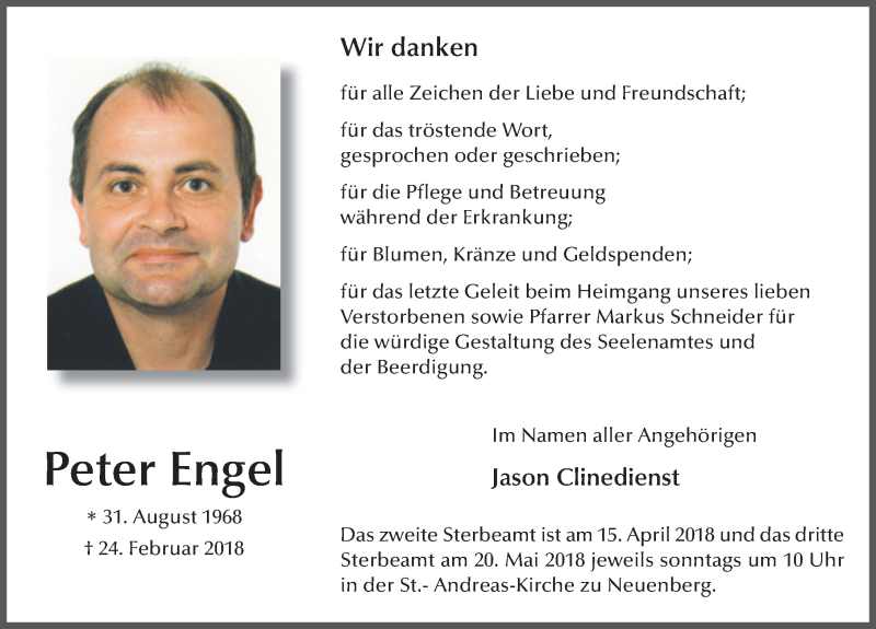  Traueranzeige für Peter Engel vom 24.03.2018 aus 