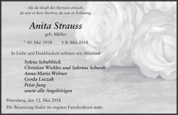 Traueranzeige von Anita Strauss 