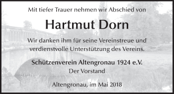 Traueranzeige von Hartmut Dorn 