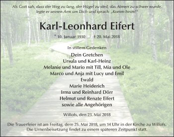 Traueranzeige von Karl-Leonhard Eifert 