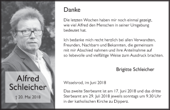 Traueranzeige von Alfred Schleicher 