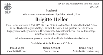 Traueranzeige von Brigitte Heller 