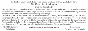 Traueranzeige von Ernst-Helmut Andrecht 