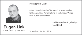 Traueranzeige von Eugen Link 