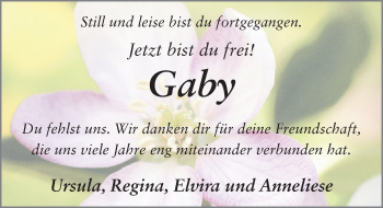 Traueranzeige von Gabriele Röhrig 
