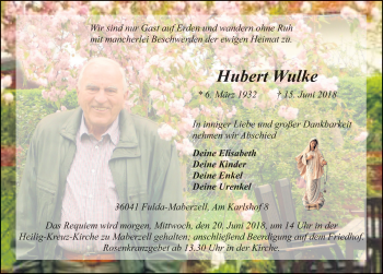 Traueranzeige von Hubert Wulke 