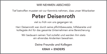 Traueranzeige von Peter Deisenroth 