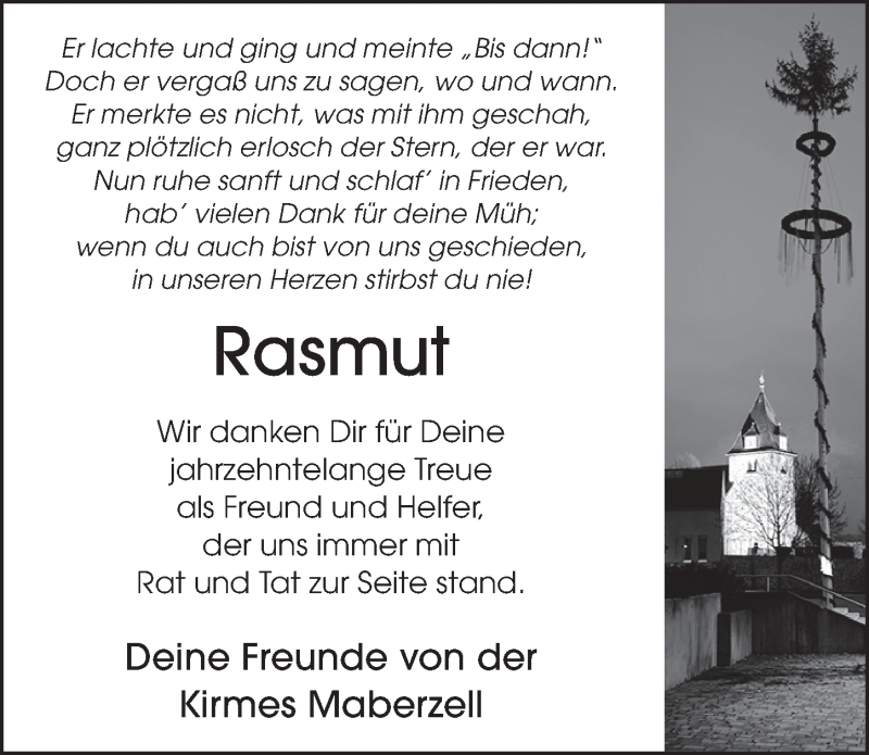  Traueranzeige für Rasmut Krack vom 30.06.2018 aus 