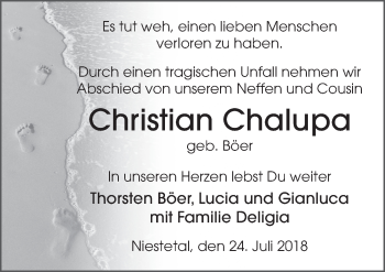 Traueranzeige von Christian Chalupa 