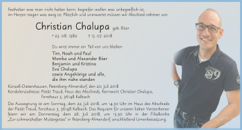 Traueranzeige von Christian Chalupa 