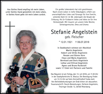 Traueranzeige von Stefanie Angelstein 