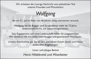 Traueranzeige von Wolfgang Weichert 