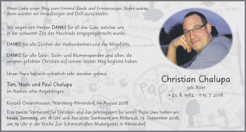 Traueranzeige von Christian Chalupa 