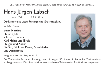 Traueranzeige von Hans Jürgen Labsch 
