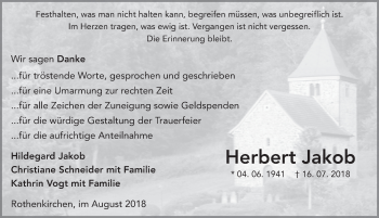 Traueranzeige von Herbert Jakob 