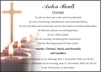 Traueranzeige von Anton Reuß 