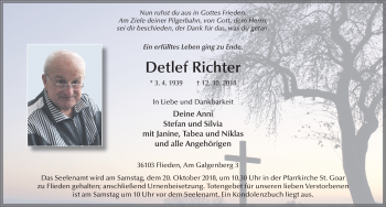 Traueranzeige von Detlef Richter 