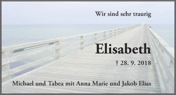 Traueranzeige von Elisabeth Strott 