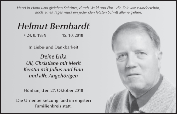 Traueranzeige von Helmut Bernhardt 