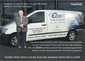 Traueranzeige von Leo Bleuel 