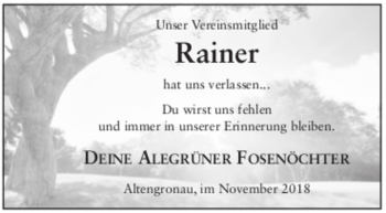 Traueranzeige von Rainer Ullrich von Fuldaer Zeitung