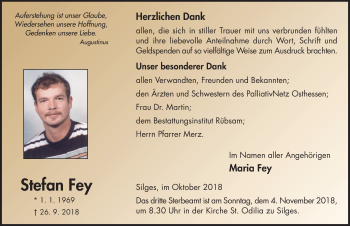 Traueranzeige von Stefan Fey 