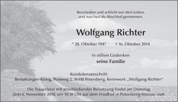 Traueranzeige von Wolfgang Richter 