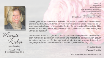 Traueranzeige von Margit Weber 