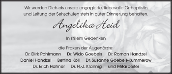 Traueranzeige von Angelika Heid 